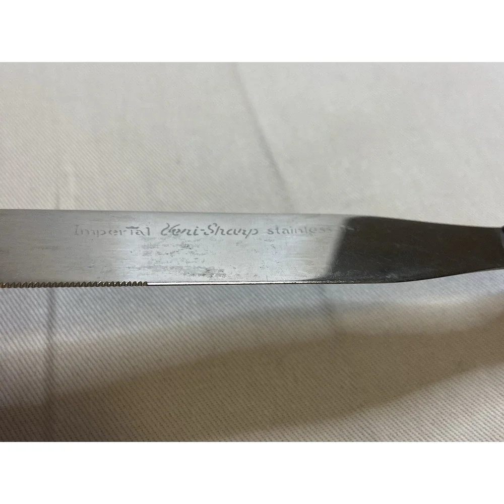 Imperial Veri-Sharp Stainless Steel Spreader‎ Knife Wood Handle Vintage 8.5 Inch